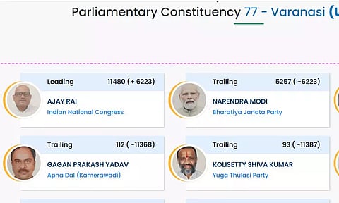 நாடாளுமன்ற தேர்தல்: வாரணாசியில் சரிந்து மீண்ட மோடி