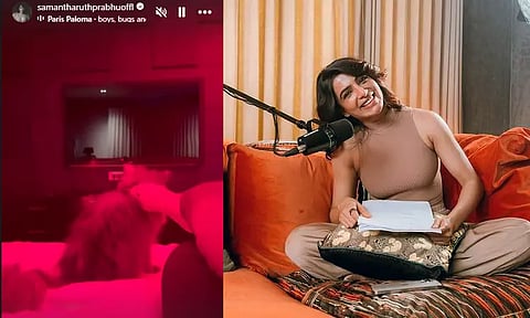 பூனையுடன் 'ரெட் லைட் தெரபி ' எடுக்கும் சமந்தா - வீடியோ வைரல்