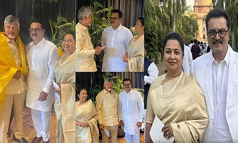 Sarathkumar met Chandrababu Naidu and gave his daughter's wedding invitation