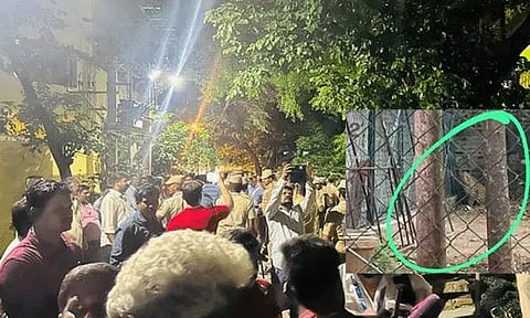 திருப்பத்தூரில் சிறுத்தைக்கு பயந்து காரில் சிக்கித் தவித்தவர்கள் மீட்பு