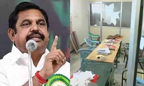தேசிய கட்சியின் அலுவலகம் தாக்கப்படுவது தி.மு.க. ஆட்சியில் சீர்கெட்ட சட்டம் ஒழுங்கிற்கு அத்தாட்சி - எடப்பாடி பழனிசாமி