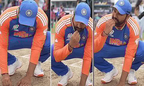 மைதானத்தின் மண்ணை சாப்பிட்டது ஏன்..? ரோகித் சர்மா விளக்கம்