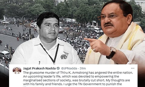 ஆம்ஸ்ட்ராங் படுகொலை - ஜே.பி.நட்டா கண்டனம்