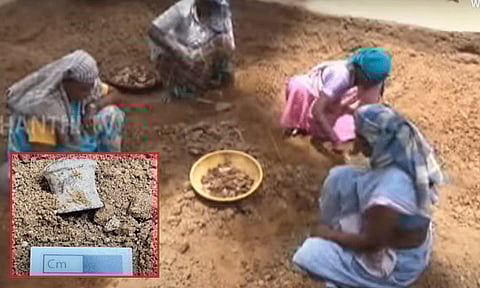 கீழடி அகழாய்வு பணியின் போது கிடைத்த அரிய பொருள்