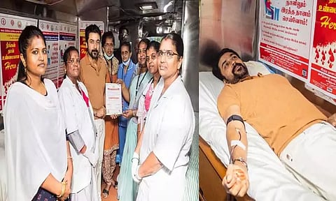 பிறந்த நாளை முன்னிட்டு ரத்த தானம் செய்த நடிகர் சூர்யா