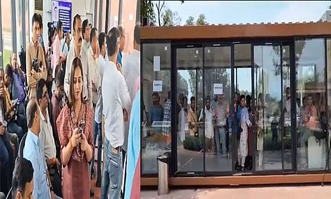 நாடாளுமன்ற வளாகத்தில் செய்தியாளர்கள் ஆர்ப்பாட்டம்