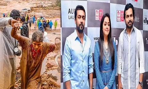 வயநாடு நிலச்சரிவு - நடிகர்கள் சூர்யா, கார்த்தி, நடிகை ஜோதிகா இணைந்து நிதியுதவி