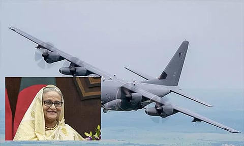 உ.பி.: வங்காளதேச பிரதமர் ஹசீனாவின் விமானம் காசியாபாத்தில் தரையிறங்கியது