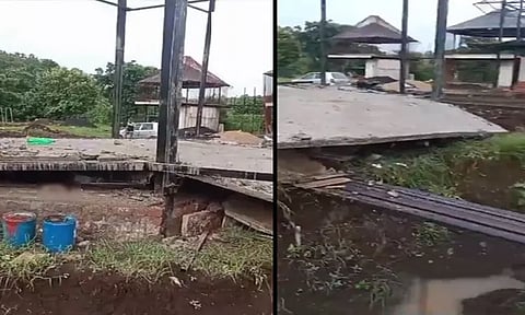 ஓட்டலின் மேற்கூரை இடிந்து விழுந்ததில் 5 தொழிலாளர்கள் பலி