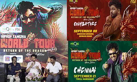 கோவை மற்றும் சென்னையில் ஹிப் ஹாப் தமிழா ஆதியின் இசை நிகழ்ச்சி... எப்போது தெரியுமா?