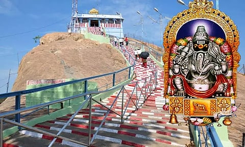 மலைக்கோட்டை உச்சிப்பிள்ளையாருக்கு 150 கிலோவில் தயாராகும் ராட்சத கொழுக்கட்டை