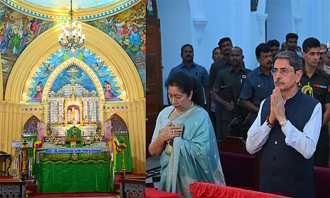 வேளாங்கண்ணி ஆரோக்கிய மாதா பேராலயத்தில் கவர்னர் ஆர்.என்.ரவி வழிபாடு