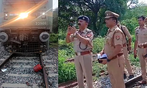 தண்டவாளத்தில் கிடந்த கேஸ் சிலிண்டர்... ரெயிலை கவிழ்க்க சதி? - போலீசார் விசாரணை