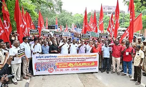 சாம்சங் தொழிலாளர்களுக்கு ஆதரவாக போராட்டத்தில் ஈடுபட்ட கம்யூனிஸ்ட் தலைவர்கள் கைது