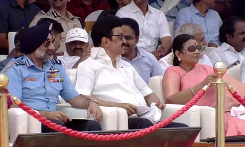 விமான சாகச நிகழ்ச்சியை காண முதல்-அமைச்சர் மு.க.ஸ்டாலின் வருகை