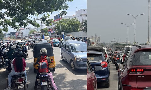 மெரினாவில் விமான சாகச நிகழ்ச்சி: சென்னையில் போக்குவரத்து நெரிசல் - பொதுமக்கள் கடும் அவதி