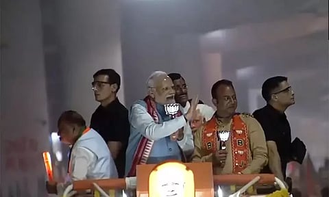 ராஞ்சியில் பிரதமர் மோடி வாகனப்பேரணி