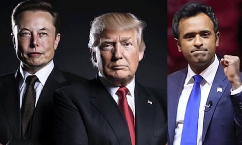 அமெரிக்க அரசாங்கத் திறன் துறைக்கு எலான் மஸ்க், விவேக் ராமசாமி தேர்வு - டொனால்டு டிரம்ப் அறிவிப்பு