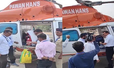 உள்துறை மந்திரி அமித்ஷாவின் ஹெலிகாப்டரில் தேர்தல் அதிகாரிகள் சோதனை