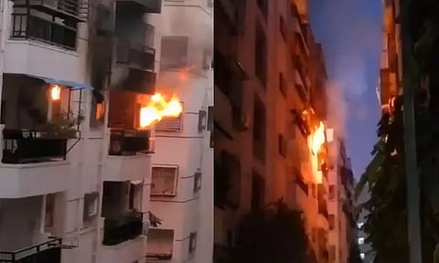 தெலுங்கானாவில் அடுக்குமாடி குடியிருப்பில் தீ விபத்து