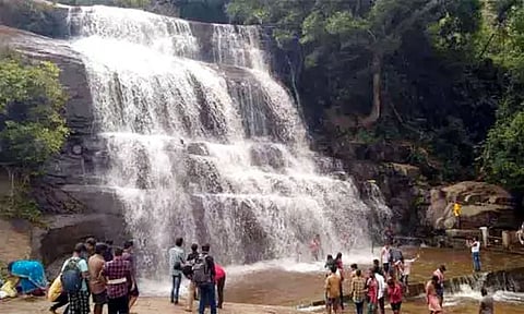 மேகமலை அருவியில் சுற்றுலா பயணிகள் குளிக்க தடை