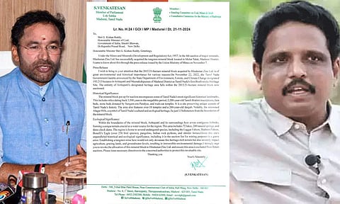 டங்க்ஸ்டன் சுரங்க ஏலம்: மத்திய மந்திரிக்கு சு.வெங்கடேசன் கடிதம்