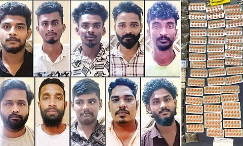 கோவையில் போதை மாத்திரைகள் விற்பனை செய்த 10 பேர் கைது