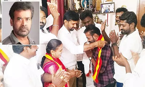 தமிழக வெற்றிக் கழகத்தில் இணைந்தார் நடிகர் சாப்ளின் பாலு