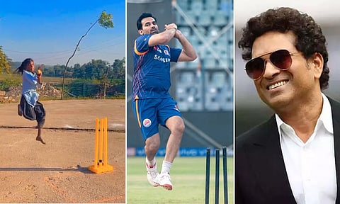 ஜாகீர் கான் போலவே பந்துவீசி அசத்தும் சிறுமி... வீடியோவை பகிர்ந்து பாராட்டிய சச்சின்