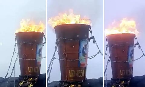 தீபமலை உச்சியில் 10-வது நாளாக காட்சியளிக்கும் மகா தீபம்