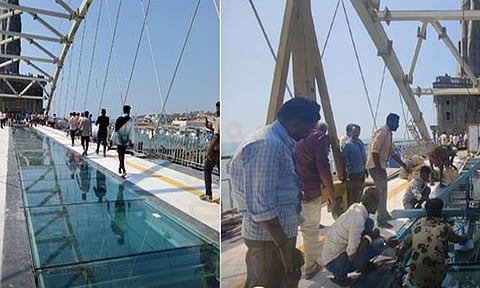 கன்னியாகுமரியில் திறப்புக்கு தயாரான கண்ணாடி பாலம்