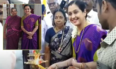 'காதல் கோட்டை' இயக்குநர் அகத்தியனின் பூர்வீக வீட்டிற்கு சென்ற நடிகை தேவயானி