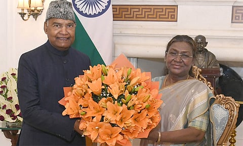 திரவுபதி முர்முவுடன் முன்னாள் ஜனாதிபதி ராம்நாத் கோவிந்த் சந்திப்பு