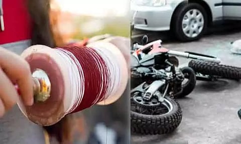 பைக்கில் சென்றபோது கழுத்தை அறுத்த 'மாஞ்சா நூல்' - போலீஸ்காரர் உயிரிழப்பு