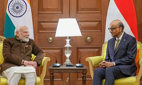 சிங்கப்பூர் அதிபருடன் பிரதமர் மோடி சந்திப்பு