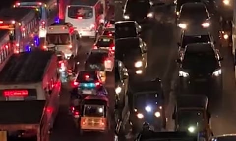 பெருங்களத்தூரில் கடும் போக்குவரத்து நெரிசல்: வாகன ஓட்டிகள் அவதி