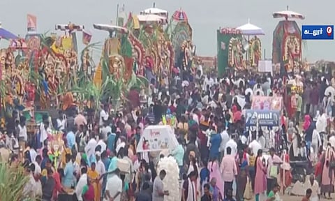 கடலூரில் தென்பெண்ணை ஆற்று திருவிழா கோலாகலம் - ஏராளமான மக்கள் பங்கேற்பு