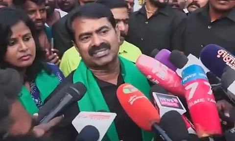 ஈரோடு இடைத்தேர்தலில் பெரியார் சொன்னதை வைத்து ஓட்டு கேளுங்கள் - சீமான் பரபரப்பு பேச்சு