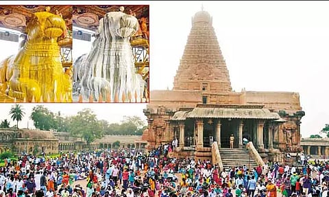 தை மாத பிரதோஷம்: தஞ்சை பெரிய கோயில் நந்திக்கு சிறப்பு அபிஷேகம்