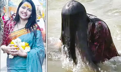 மகா கும்பமேளாவில் புனித நீராடிய பவித்ரா கவுடா - புகைப்படங்கள் வைரல்