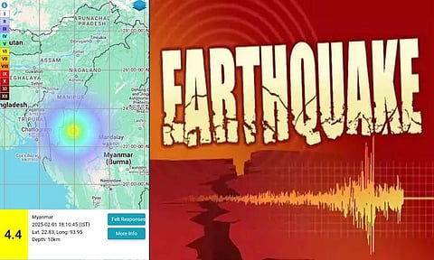 மியான்மரில் நிலநடுக்கம்;ரிக்டரில் 4.4 ஆக பதிவு