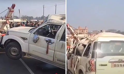 கார் விபத்தில் நேபாளத்தை சேர்ந்த 5 பேர் பலி; கும்பமேளாவுக்கு சென்று திரும்பியபோது சோகம்