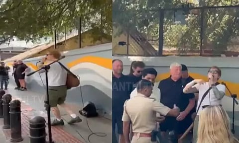 தெருவில் பாடிய எட் ஷீரன் - அதிரடியாக தடுத்து நிறுத்திய பெங்களூரு போலீஸ்