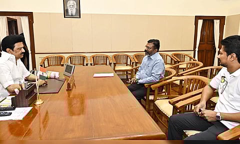 முதல்-அமைச்சரை சந்தித்து நான்கு முக்கிய கோரிக்கைகளை முன்வைத்த திருமாவளவன்