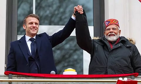 பிரதமர் மோடி- பிரான்ஸ் அதிபர் மேக்ரான் பேச்சுவார்த்தை.. ஒத்துழைப்பை வலுப்படுத்த உறுதி
