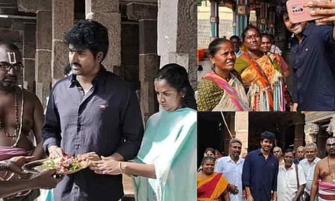 மாமல்லபுரம் தலசயன பெருமாள் கோவிலில் நடிகர் சிவகார்த்திகேயன் வழிபாடு