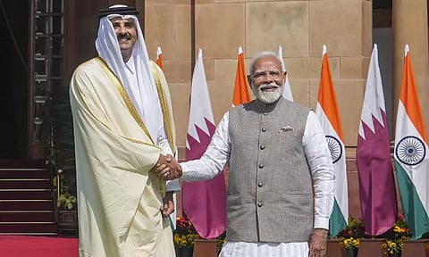 பிரதமர் மோடி, கத்தார் அதிபர் இடையே பேச்சுவார்த்தை