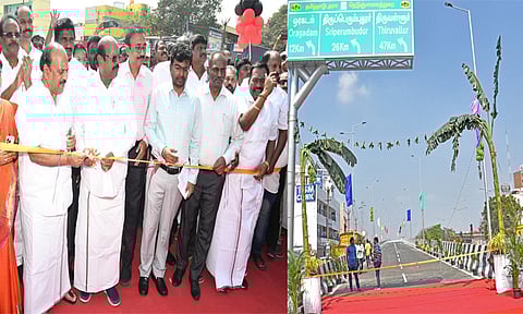 செங்கல்பட்டு மாவட்டத்தில் புதிய சாலை மேம்பாலம் - அமைச்சர் எ.வ.வேலு திறந்து வைத்தார்