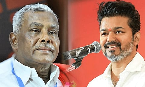 பா.ஜ.க. குறித்து விஜய் பதுங்கி பேசுவது ஏன்..? - சண்முகம் கேள்வி