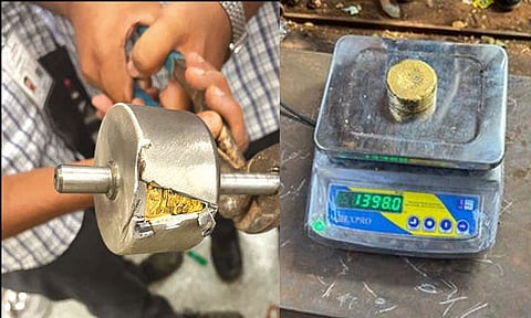 ஐஸ் உடைக்கும் எந்திரத்தில் மறைத்து ரூ.1.22 கோடி மதிப்பிலான தங்கம் கடத்தல்